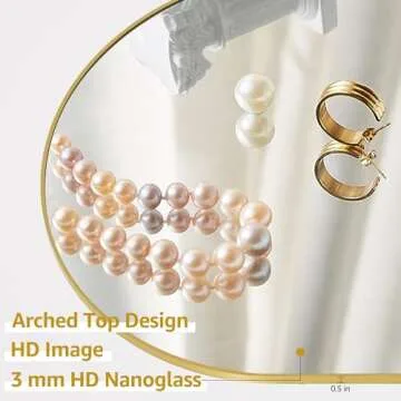 NISHCON Arched Full Length Mirror 64"x21", Gold Frame Floor Mirror with Stand, Free Standing Wall Mounted Leaning Mirror, Full Body Mirror for Bedroom Living Room Vanity Entryway Dressing