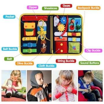 Ancistro Montessori Busy Board Toys for Space Exploration, Sensory Games Travel Activities Toddlers ...