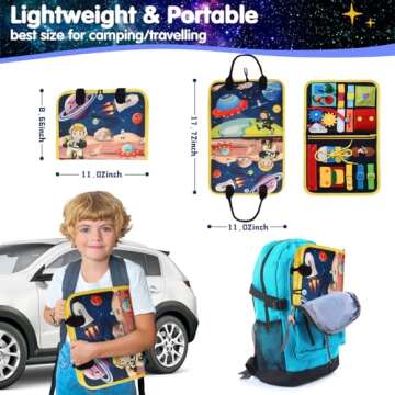 Ancistro Montessori Busy Board Toys for Space Exploration, Sensory Games Travel Activities Toddlers Press&Push, Pull String, Educational Learning Fine Motor Skills for 1 2 3 4 Year Baby Kids Autism