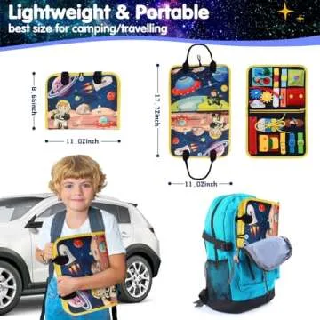 Ancistro Montessori Busy Board Toys for Space Exploration, Sensory Games Travel Activities Toddlers Press&Push, Pull String, Educational Learning Fine Motor Skills for 1 2 3 4 Year Baby Kids Autism