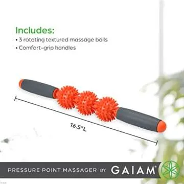 Gaiam Restore 05-58255 Pressure Point Muscle Roller Massage Stick (Colors may vary)