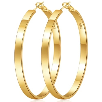 Elegant EXGOX Silver Hoop Earrings for Women - Hypoallergenic