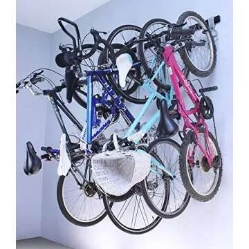 SafeRacks Bike Storage Rack Wall Mount Garage Bike Hanger for 5 Bicycles Adjustable Hooks Organize Bicycles in the Garage(5-bike hooks, holds 500lbs)