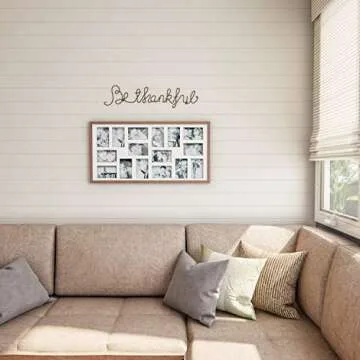 Lavish Home Metal Thankful Cursive Cutout Sign-3D Word Art Home Accent Decor-Perfect for Modern Rustic or Vintage Farmhouse Style, 25-Inch Long, Black