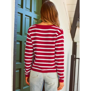 LILLUSORY Striped Cardigan Sweater for Women - Style & Comfort