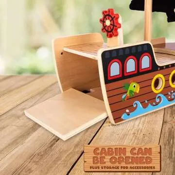 ArtCreativity Wooden Pirate Ship Toy Set for Adventurous Kids