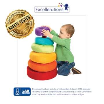 Excellerations Giant Plush Rainbow Stacking Ring for Kids Classroom Game for Children
