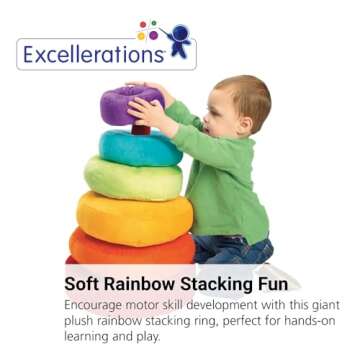 Excellerations Giant Plush Rainbow Stacking Ring for Kids Classroom Game for Children