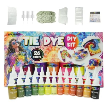Mosaiz Tie Dye Kit, Dye Kit for Parties, Great Tie Dye Kit for Large Groups, Permanent Fabric Dye, S...
