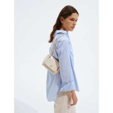 LAFESTIN Small Quilted Crossbody Bags For Women With Chain Strap, Trendy Small Shoulder Bag, Soft Cl...