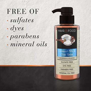 Sulfate Free Shampoo, Dye Free Nourishing Treatment, Coconut and Chai Spice, Hair Food, 17.9 FL OZ