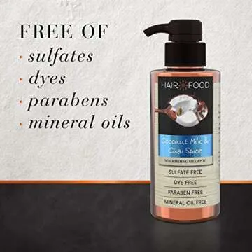 Sulfate Free Shampoo, Dye Free Nourishing Treatment, Coconut and Chai Spice, Hair Food, 17.9 FL OZ