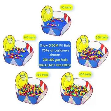 Eocolz Kids Ball Pit Large Pop Up Childrens Ball Pits Tent for Toddlers Playhouse Baby Crawl Playpen with Basketball Hoop and Zipper Storage Bag, 4 Ft/120CM, Balls Not Included (Blue Yellow Red)