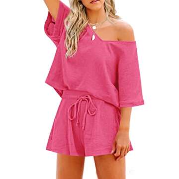 Zeagoo Women's Cotton Linen Tracksuit for Casual Style