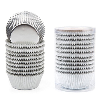 Gifbera Silver Foil Cupcake Liners - 200 Count