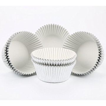 Gifbera Silver Foil Cupcake Liners - 200 Count