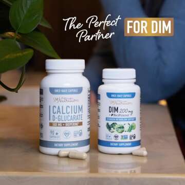 Calcium D-Glucarate | 500mg | CDG for Liver Detox & Cleanse, Hormone Balance, Metabolism & Menopause Support | Calcium Supplement | Vegan, Non-GMO, Third-Party Tested | 90 Ct. (3-Month Supply)