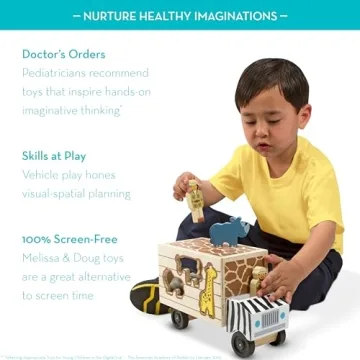 Melissa & Doug Wooden Rescue Truck for Toddlers - Fun & Educational Toy
