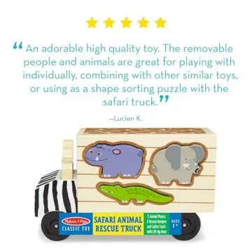 Melissa & Doug Wooden Rescue Truck for Toddlers - Fun & Educational Toy