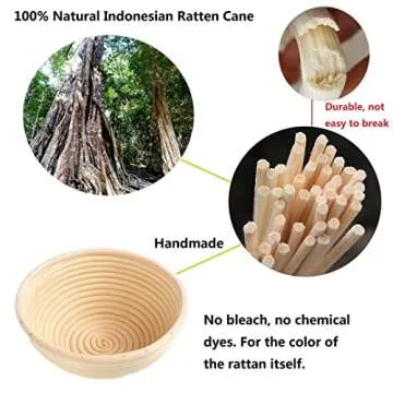 7 inches Round Banneton Basket for Bread Proofing, Dough Proofing Bowls with Removable Liner, Good for Home Sourdough Bakers Baking, 2 Pack