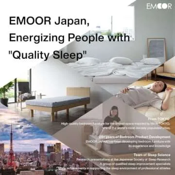 EMOOR Wood Slatted Floor Bed Frame OSMOS Twin for Japanese Futon Mattress Solid Pine (Earth-Natural), Height Adjustable (2/7/12in) Tatami Mat