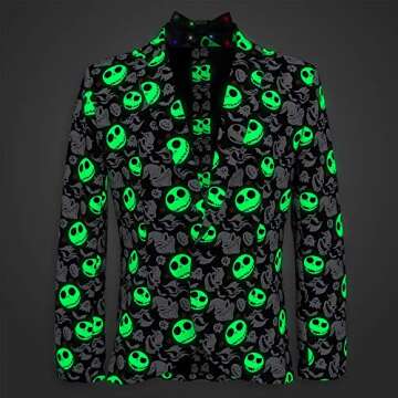 Disney Tim Burton's Nightmare Before Christmas Glow Half Suit with Light Up Tie