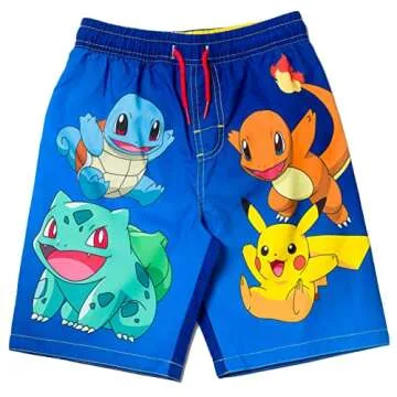Pokemon Boys Rash Guard & Swim Trunks Set - UV Protection