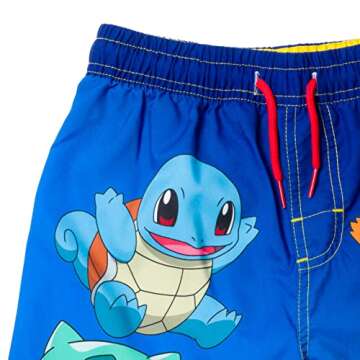 Pokemon Boys Rash Guard & Swim Trunks Set - UV Protection