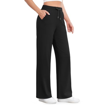 G4Free Comfortable Black Wide Leg Pants for Active Women