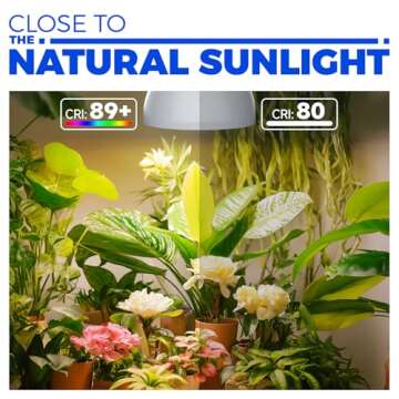 Barrina LED Grow Light Bulb, 50W (2 x 25W) Full Spectrum, with 16.4FT Power Cord, Hanging Grow Light...