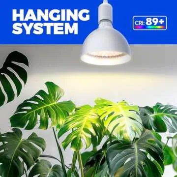 Barrina LED Grow Light Bulb, 50W (2 x 25W) Full Spectrum, with 16.4FT Power Cord, Hanging Grow Lights for Indoor Plants, Large Tall Plant, Garden, Flowers, Greenhouse, 2-Head