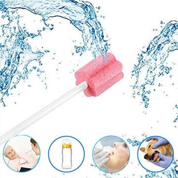 Wellgler's Oral Care Swabs Disposable- Pink 100 Counts