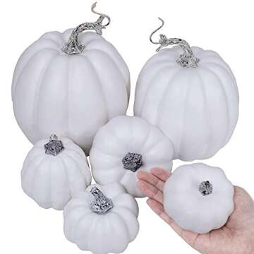 Artificial White Pumpkins for Fall Decor and Events