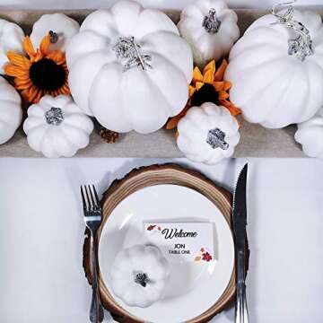 Artificial White Pumpkins for Fall Decor and Events