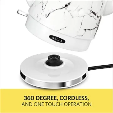 BELLA 1.5L Electric Ceramic Tea Kettle with Safety Features