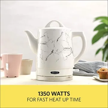 BELLA 1.5L Electric Ceramic Tea Kettle with Safety Features