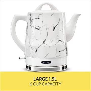 BELLA 1.5L Electric Ceramic Tea Kettle with Safety Features
