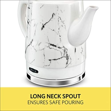 BELLA 1.5L Electric Ceramic Tea Kettle with Safety Features
