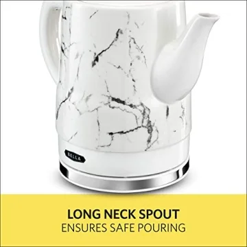BELLA 1.5L Electric Ceramic Tea Kettle with Safety Features