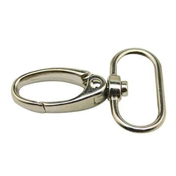 Chuzhao Wu Metal 1 Inches Silvery Curved Lobster Clasps Swivel Trigger Clips Snap(Pack of 15)