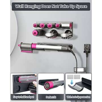 YOUSTOO Storage Holder for Dyson Airwrap Wall Mount Stand for Dyson Air Wrap Curling Iron Accessorie...