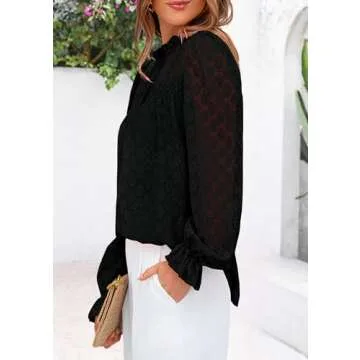 PRETTYGARDEN Lace Long Sleeve Blouse for Women