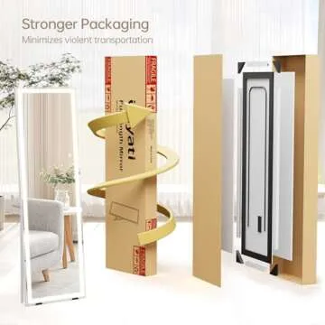 Uliyati Full Length Mirror with Lights, 63"x16" Full Body Mirror with Light, Free Standing Lighted F...