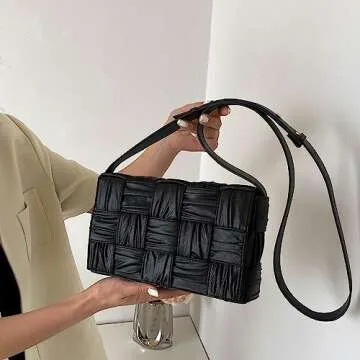 Stylish ELDA Woven Crossbody Bag for Women Cloud Purse