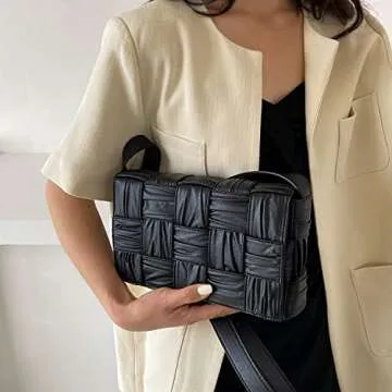 Stylish ELDA Woven Crossbody Bag for Women Cloud Purse