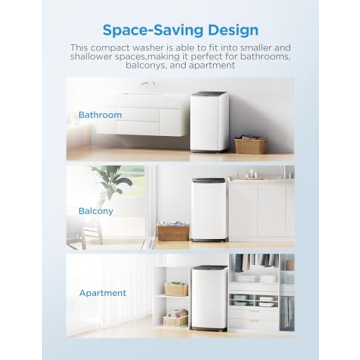 Midea MLTW09M1BWW Portable Washer with 6 Cycles, Drum Clean, Quick, Stainless Steel Tub, Transparent Lid, LED Display Washing Machine, 0.9 cu. ft, White