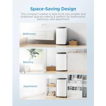 Midea MLTW09M1BWW Portable Washer with 6 Cycles, Drum Clean, Quick, Stainless Steel Tub, Transparent Lid, LED Display Washing Machine, 0.9 cu. ft, White