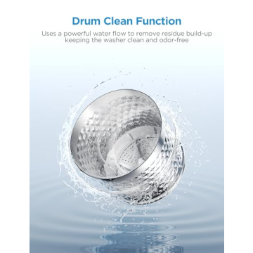 Midea MLTW09M1BWW Portable Washer with 6 Cycles, Drum Clean, Quick, Stainless Steel Tub, Transparent Lid, LED Display Washing Machine, 0.9 cu. ft, White