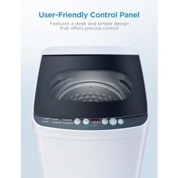 Midea MLTW09M1BWW Portable Washer with 6 Cycles, Drum Clean, Quick, Stainless Steel Tub, Transparent Lid, LED Display Washing Machine, 0.9 cu. ft, White