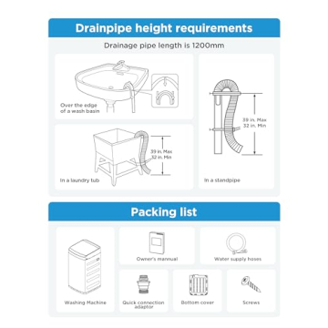 Midea MLTW09M1BWW Portable Washer with 6 Cycles, Drum Clean, Quick, Stainless Steel Tub, Transparent Lid, LED Display Washing Machine, 0.9 cu. ft, White